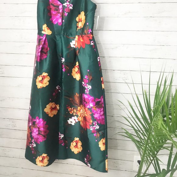 Alexa B Green Floral Dress Occasion Dress - 14 NWT - Picture 4 of 4